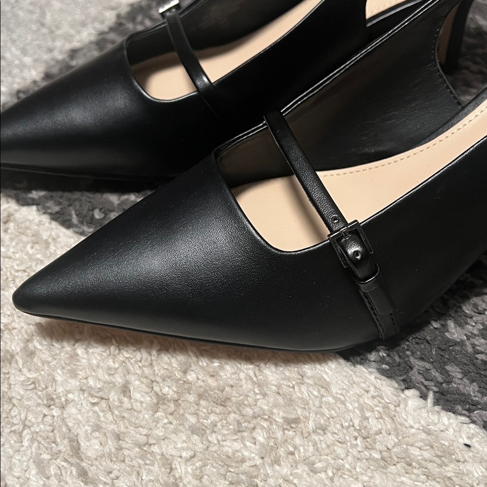 Marc Fisher Alorie 2 kitten heel slingback pumps with strap, black, size 8 NIB! - Picture 6 of 8